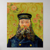 Van Gogh Postman. Portrait impressionism art