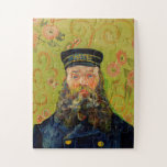 Van Gogh Postman Portrait Painting Old Antique Art Jigsaw Puzzle<br><div class="desc">Post-Impressionist Dutch Painter Van Gogh's Postman Portrait Painting in Yellow & Blue Tones</div>