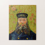 Van Gogh Postman Portrait Painting Old Antique Art Jigsaw Puzzle<br><div class="desc">Post-Impressionist Dutch Painter Van Gogh's Postman Portrait Painting in Yellow & Blue Tones</div>