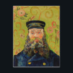 Van Gogh Postman Portrait Painting Old Antique Art Postcard<br><div class="desc">Post-Impressionist Dutch Painter Van Gogh's Postman Portrait Painting in Yellow & Blue Tones</div>