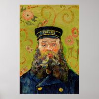 Van Gogh Postman Portrait Painting Old Antique Art
