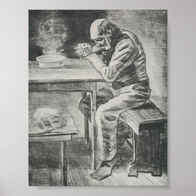 Van Gogh - Prayer Before the Meal Poster (Front)