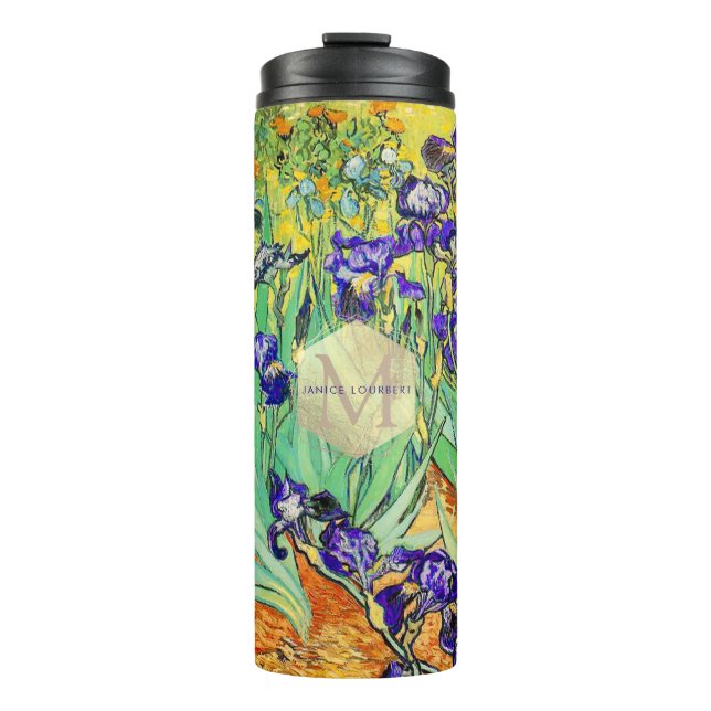 Van Gogh Purple Irises, St. Remy Thermal Tumbler (Front)