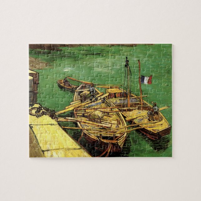 Van Gogh Quay with Men Unloading Sand Barges Jigsaw Puzzle (Horizontal)