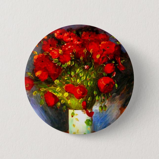 Van Gogh Red Poppies 6 Cm Round Badge (Front)