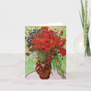 Van Gogh Red Poppies and Daisies Note Card
