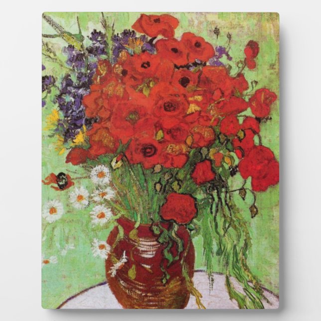 Van Gogh Red Poppies and Daisies Plaque (Front)