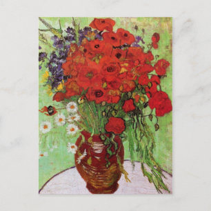 Van Gogh Red Poppies and Daisies Postcard