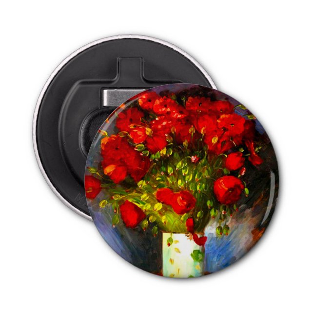 Van Gogh Red Poppies Bottle Opener (Front)
