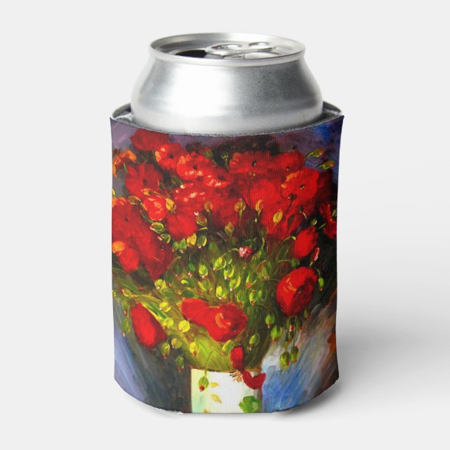 Van Gogh Red Poppies Can Cooler (Can Front)