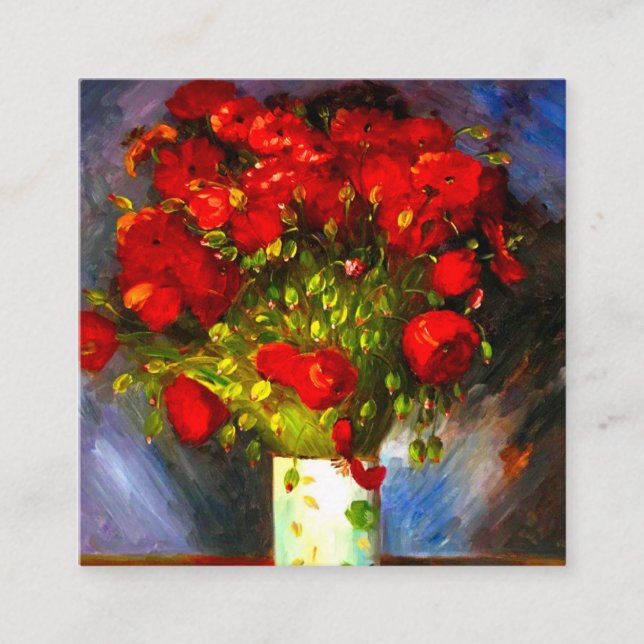 Van Gogh Red Poppies Enclosure Card (Front)