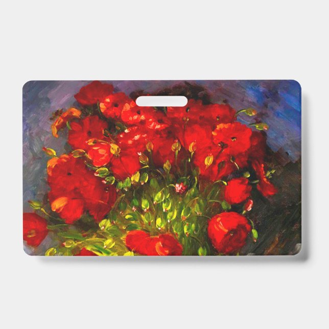 Van Gogh Red Poppies ID Badge (Front)