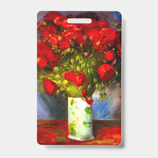 Van Gogh Red Poppies ID Badge (Front)