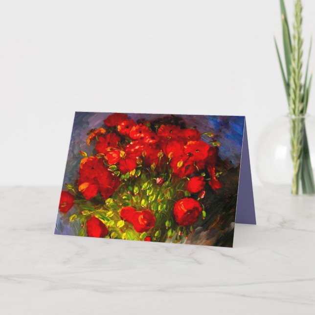 Van Gogh Red Poppies Invitation (Front)