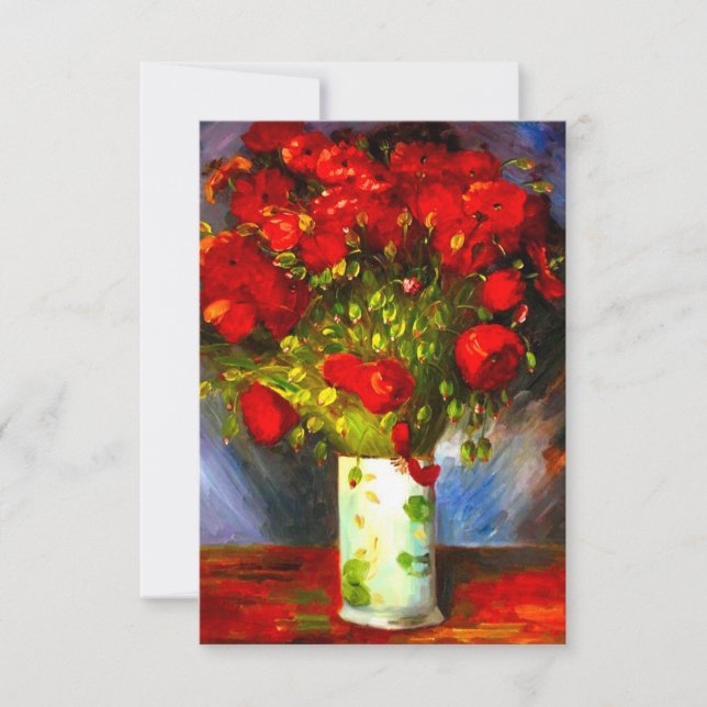 Van Gogh Red Poppies RSVP Card (Front)