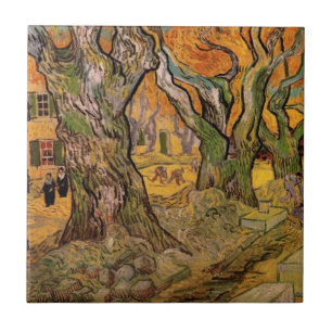 Van Gogh Road Menders, Vintage Post Impressionism Tile