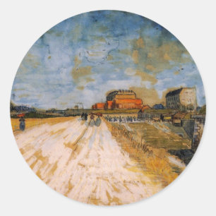 Van Gogh Road Running Beside the Paris Ramparts Classic Round Sticker