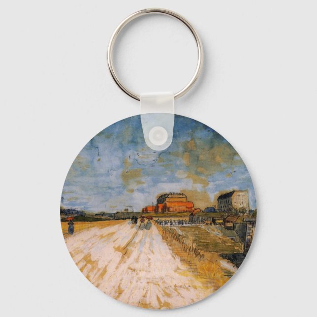 Van Gogh Road Running Beside the Paris Ramparts Key Ring (Front)