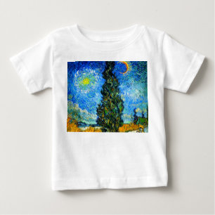Van Gogh Road with Cypress and Star Baby T-Shirt