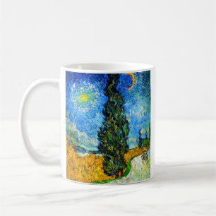 Van Gogh Road with Cypress and Star Coffee Mug
