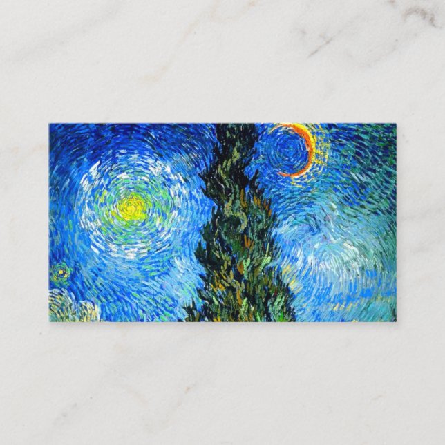 Van Gogh Road with Cypress and Star Enclosure Card (Front)
