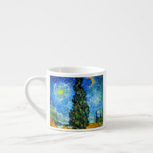 Van Gogh Road with Cypress and Star Espresso Cup