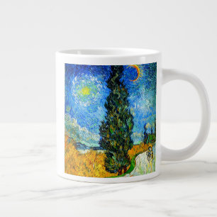 Van Gogh Road with Cypress and Star Large Coffee Mug