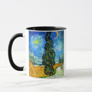 Van Gogh Road with Cypress and Star Mug