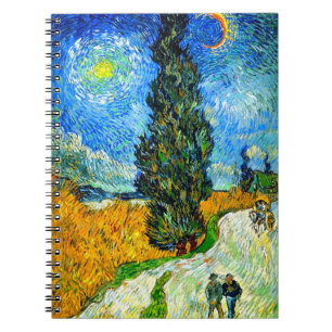 Van Gogh Road with Cypress and Star Notebook