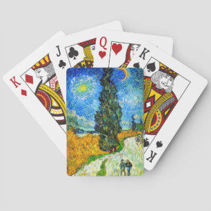 Van Gogh Road with Cypress and Star Playing Cards