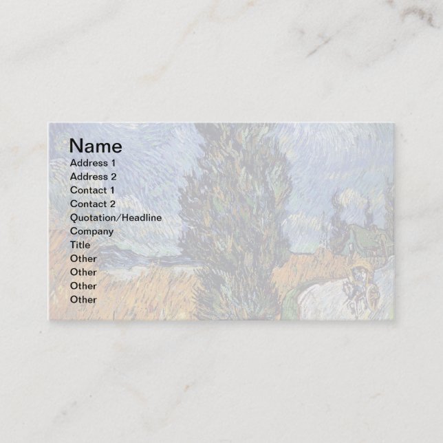 Van Gogh - Road With Cypresses Business Card (Front)