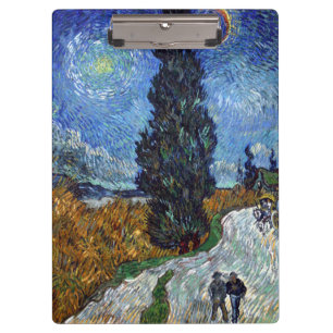 Van Gogh Road With Cypresses Impressionism Clipboard