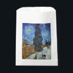 Van Gogh Road With Cypresses Impressionism Favour Bags<br><div class="desc">Vincent Van Gogh Road With Cypresses "Road With Cypresses" by Vincent Van Gogh is a wonderful impressionistic painting by one of the master artists of all time. The road is swirling with colour and emotion, as the green cypress trees wave to the swirling blue Sky with what looks like a...</div>