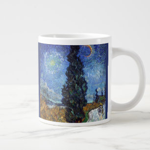 Van Gogh Road With Cypresses Impressionism Large Coffee Mug