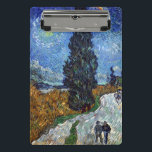 Van Gogh Road With Cypresses Impressionism Mini Clipboard<br><div class="desc">Vincent Van Gogh Road With Cypresses "Road With Cypresses" by Vincent Van Gogh is a wonderful impressionistic painting by one of the master artists of all time. The road is swirling with colour and emotion, as the green cypress trees wave to the swirling blue Sky with what looks like a...</div>