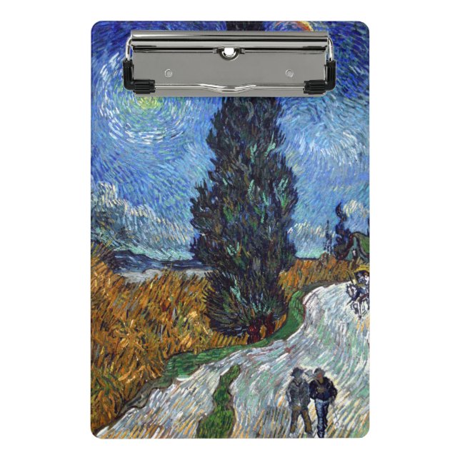 Van Gogh Road With Cypresses Impressionism Mini Clipboard (Front)