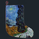Van Gogh Road With Cypresses Impressionism Small Christmas Stocking<br><div class="desc">Vincent Van Gogh Road With Cypresses "Road With Cypresses" by Vincent Van Gogh is a wonderful impressionistic painting by one of the master artists of all time. The road is swirling with colour and emotion, as the green cypress trees wave to the swirling blue Sky with what looks like a...</div>