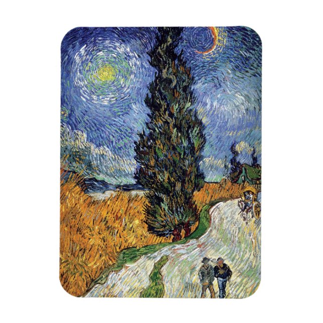 Van Gogh - Road With Cypresses Magnet (Vertical)
