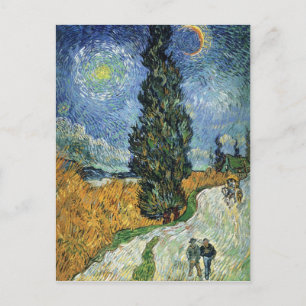 Van Gogh Road With Cypresses Postcard