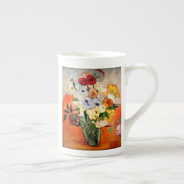Van Gogh Roses and Anemones Bone China Mug (Right)