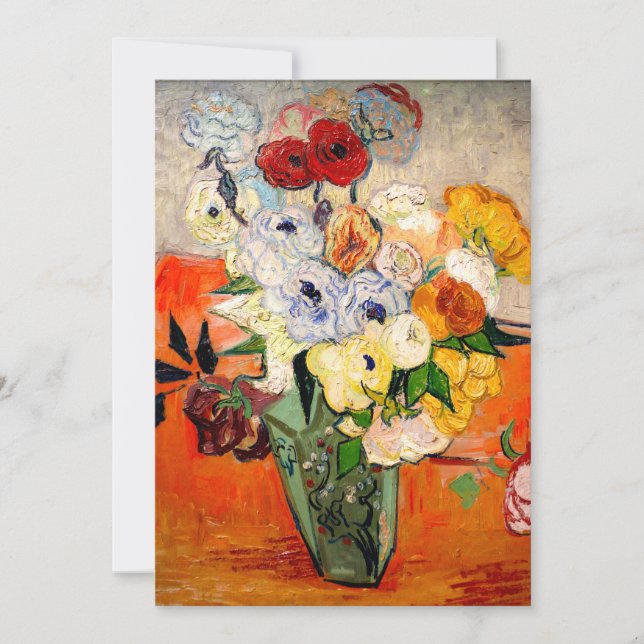 Van Gogh Roses and Anemones Invitation (Front)