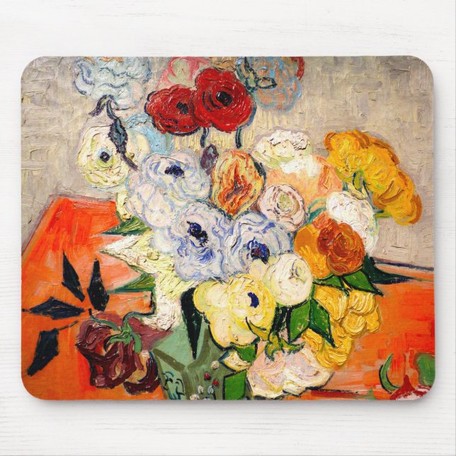 Van Gogh Roses and Anemones Mouse Mat (Front)