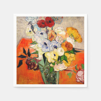 Van Gogh Roses and Anemones Napkin