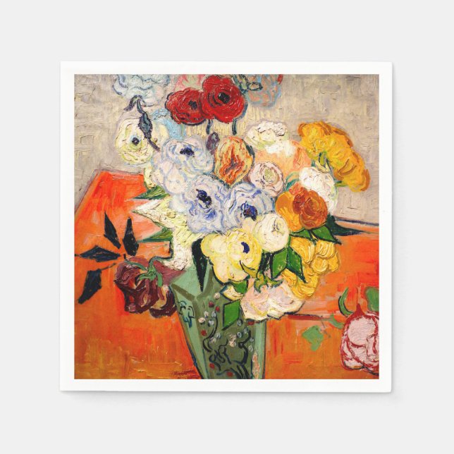 Van Gogh Roses and Anemones Napkin (Front)