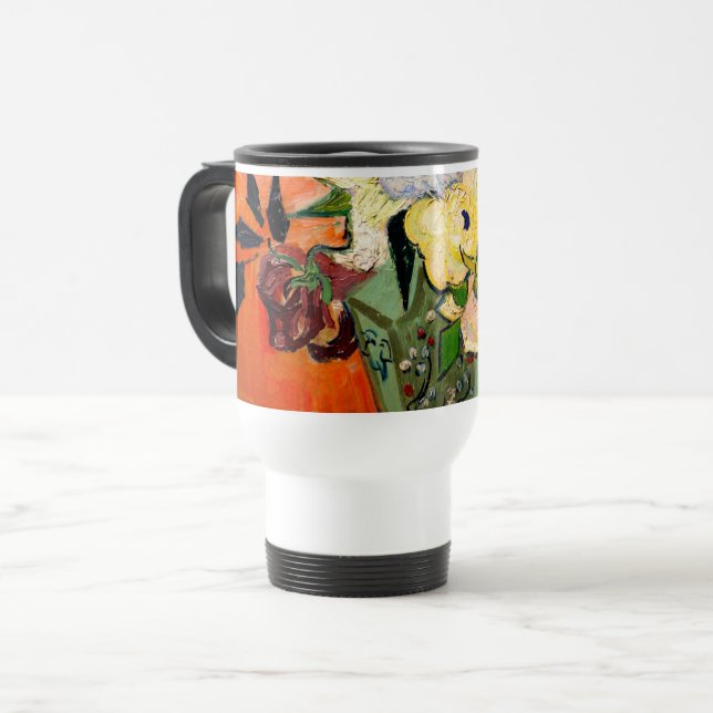 Van Gogh Roses and Anemones Travel Mug (Front Left)