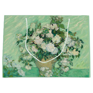 Van Gogh Roses Green White Large Gift Bag