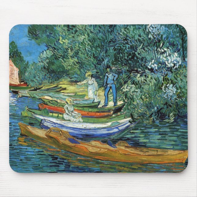 Van Gogh Rowing Boats on the Banks of the Oise Mouse Mat (Front)