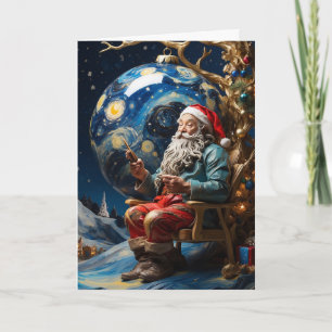 Van Gogh Santa Card Starry Night Christmas Art