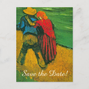 Van Gogh Save the Date! Two Lovers Announcement Postcard