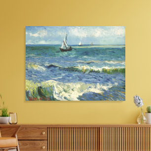 Van Gogh Seascape at Saintes Maries de la Mer Canvas Print